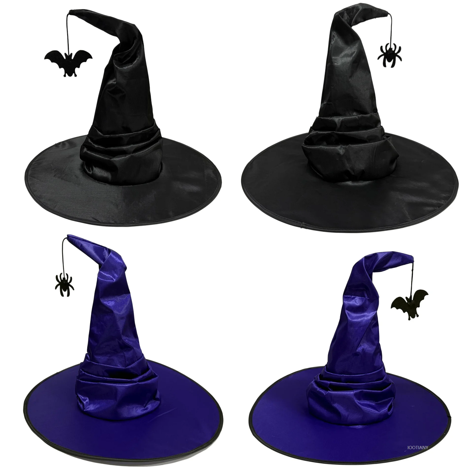 

Halloween Witch Hat Headdress Black Purple Wizard Hat Suitable For Women Men Masquerade Party Carnival Costume Role Play Prop