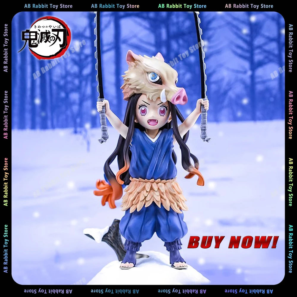 

19cm Demon Slayer Figure Kamado Nezuko Anime Figures Nezuko Cos Hashibira Inosuke Pig Nezuko Cute Cross dressing combine Model