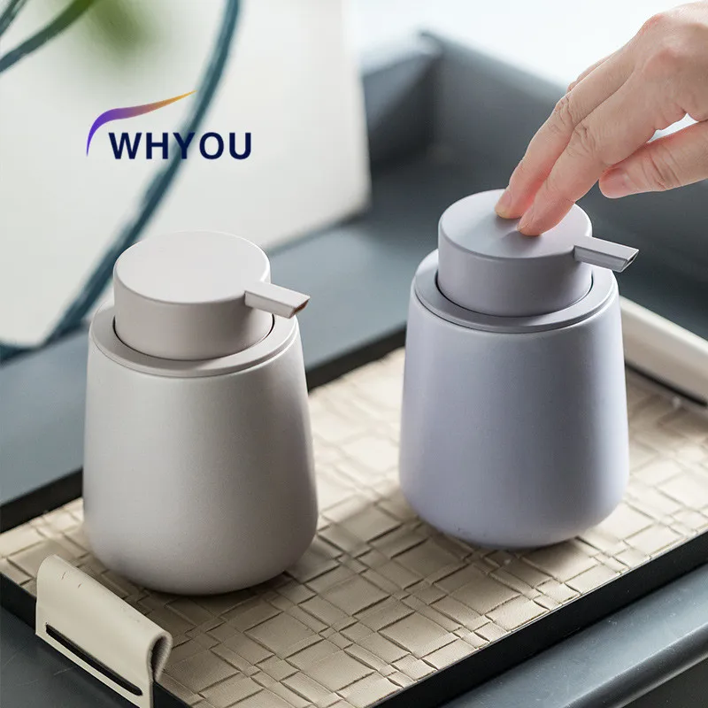 WHYOU-Cermic Liquid Soap Dispensers, Lotion Bottle, Emulsion, Latex Hand Wish Bottles, Light Luxury Bathroom Accessories Set