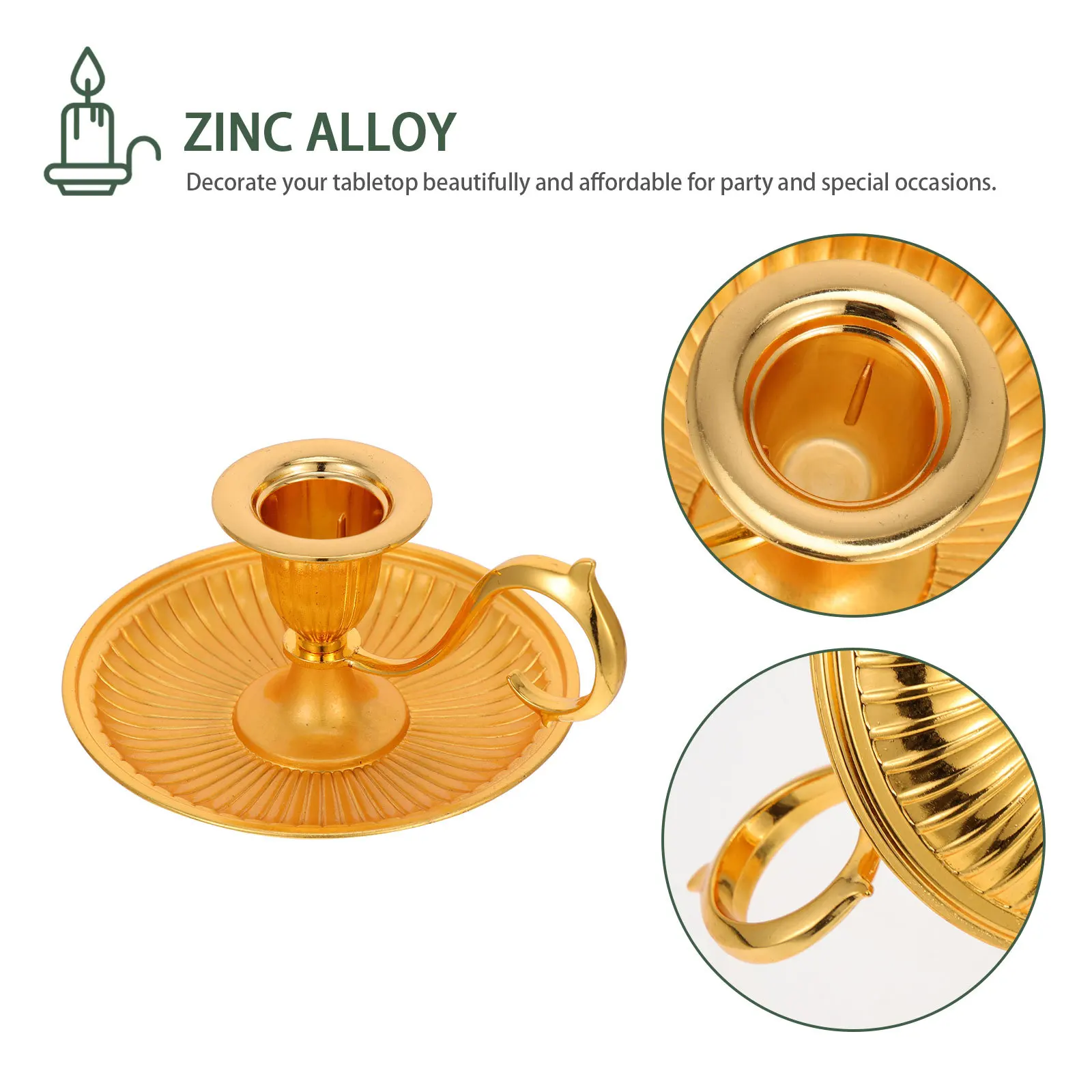 

Vintage Handheld Candlestick Metal Table Holder Elegant Decorative Base For Wedding Party Christmas Home Taper