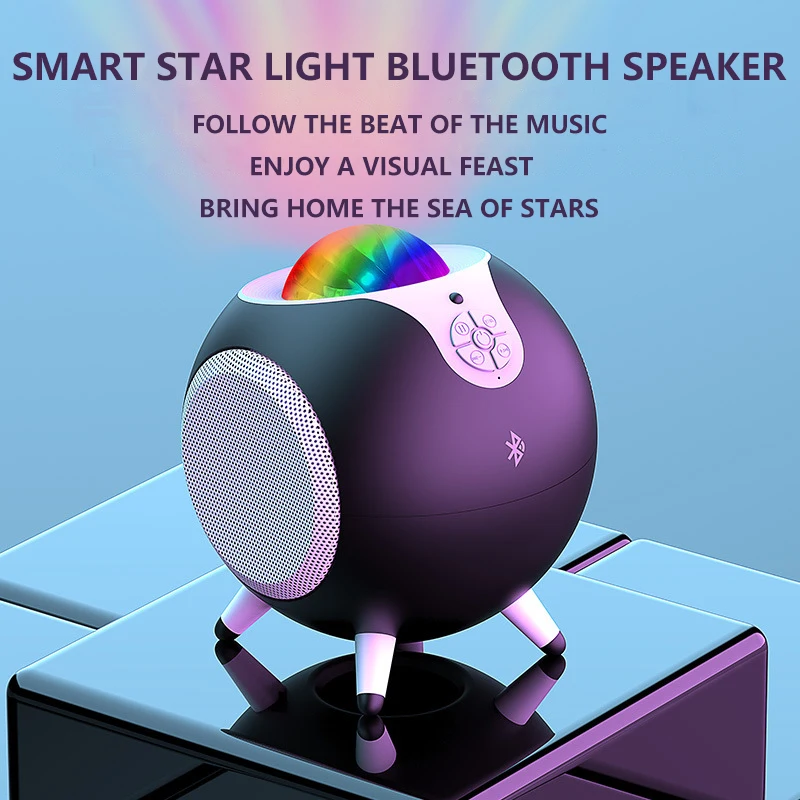 UTHAI N1 Subwoofer with Microphone Smart Cool Starlight Bluetooth Audio Projector with Music Beat Mode Party Multi Light