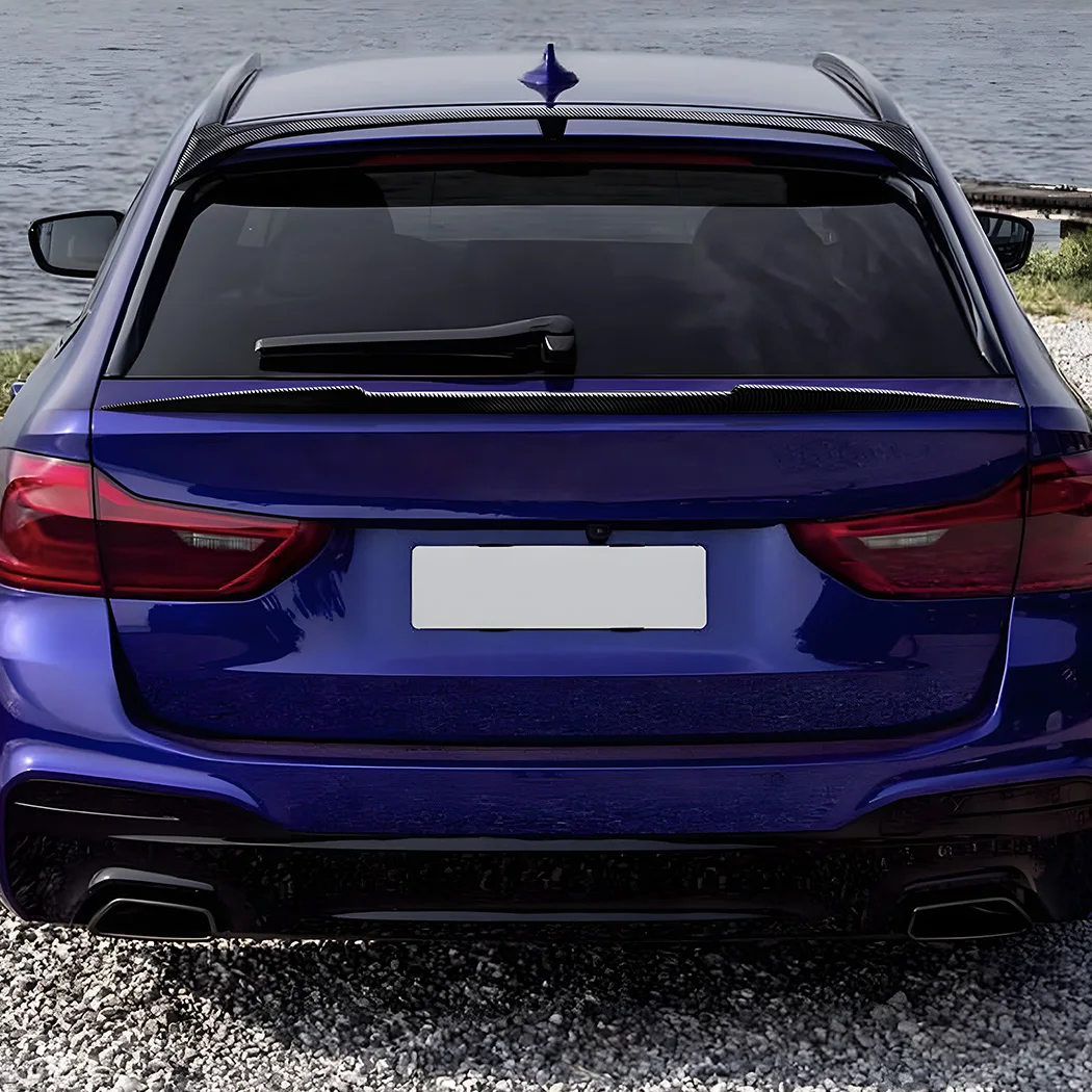 

Car Rear Trunk Spoiler Center Wings Black Carbon Look BodyKit Tuning Accessories For BMW 5 Series Touring G31 2018-2023