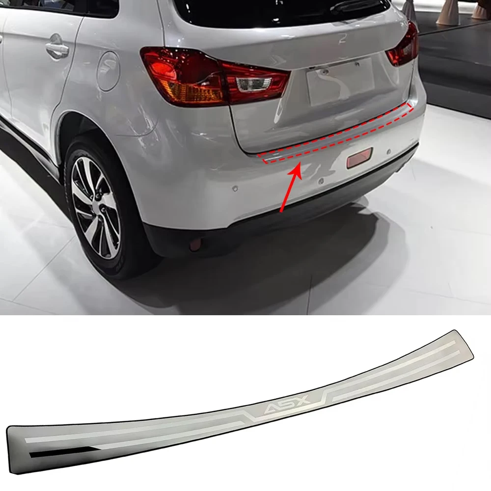 For Mitsubishi ASX 2014-2019 Stainless Steel Rear Bumper Protector  Car Accessories Trunk Door Sill Scuff Plate Trim Stickers