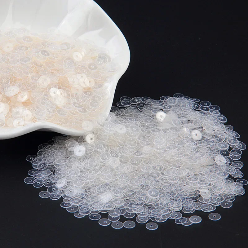 4mm Sequins Flat Round PVC Loose Paillettes Sequin With A Small Middle Hole For Wedding Craft Sewing Accessories 2000pcs(10g)
