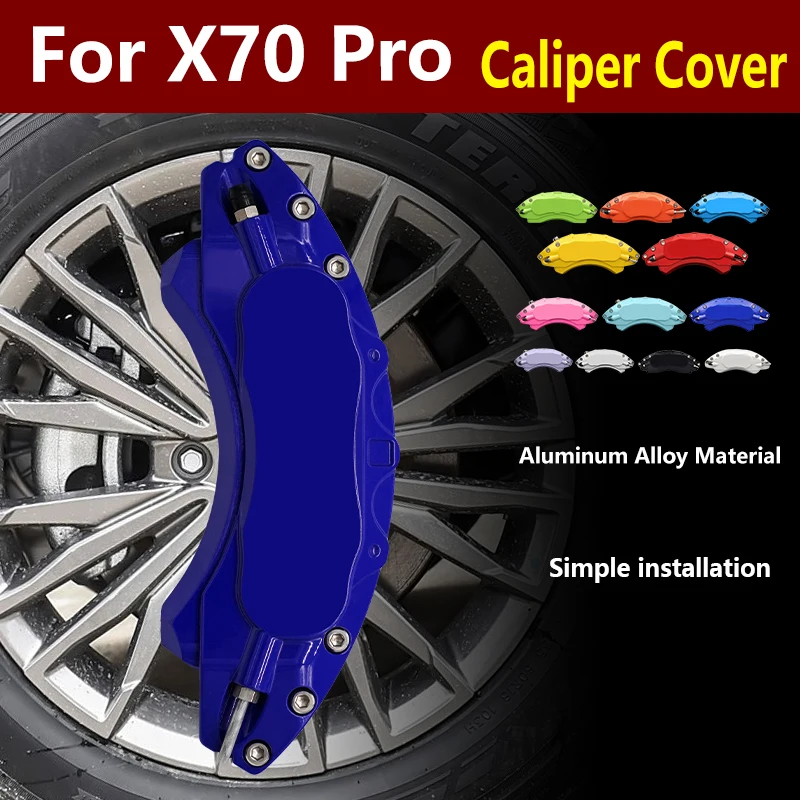 

For Jetour X70 Pro Car Brake Caliper Cover Aluminum Alloy Metal Front Rear Kit Fit 1.5T 1.6T 2.0T DCT Pro 2023 2024
