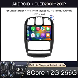 Android 16 Car Radio For Dodge Caravan 4 For Chrysler Voyager RG RS Town&Country RS 2000 - 2007 Multimedia GPS Auto Carplay