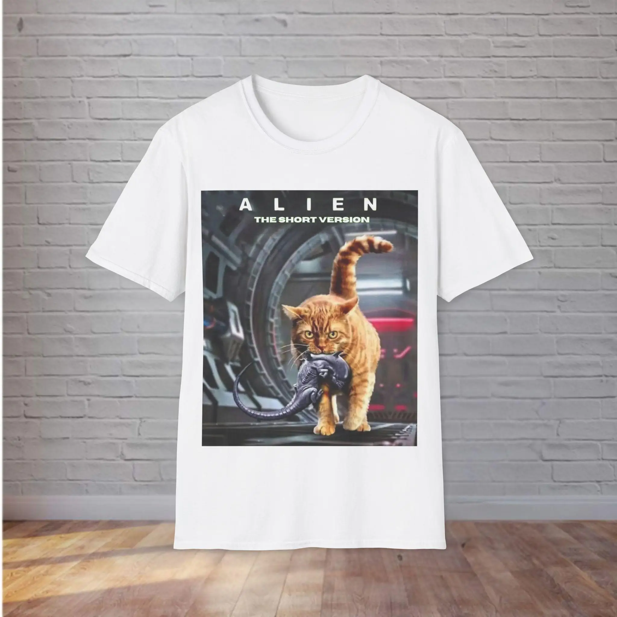 Meme Cat Alien Movie T Shirt Women's Men Cotton Tee Casual Summer Oversize Humor Short Sleeve Streetwear Loose O-Neck Casual Top