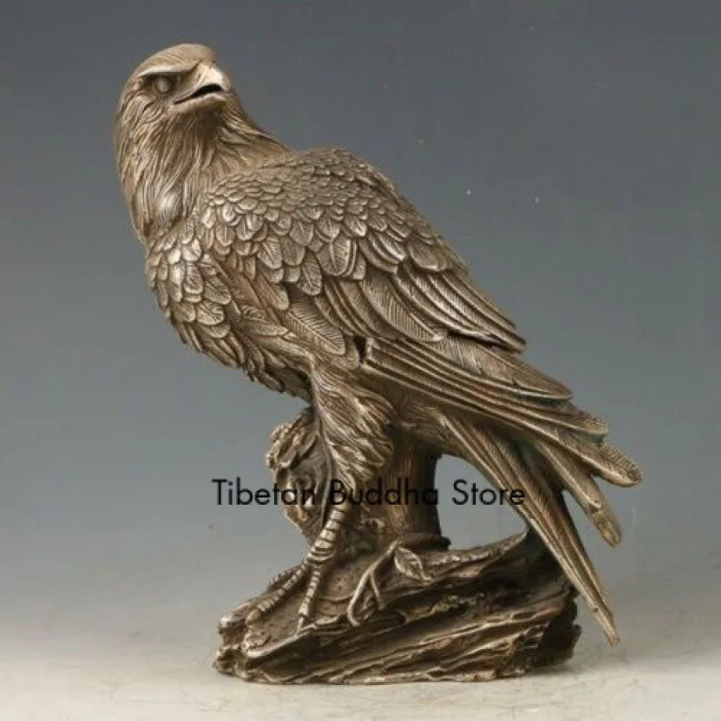 

Old Chinese Tibetan Silver Hand Carved Eagle Statue