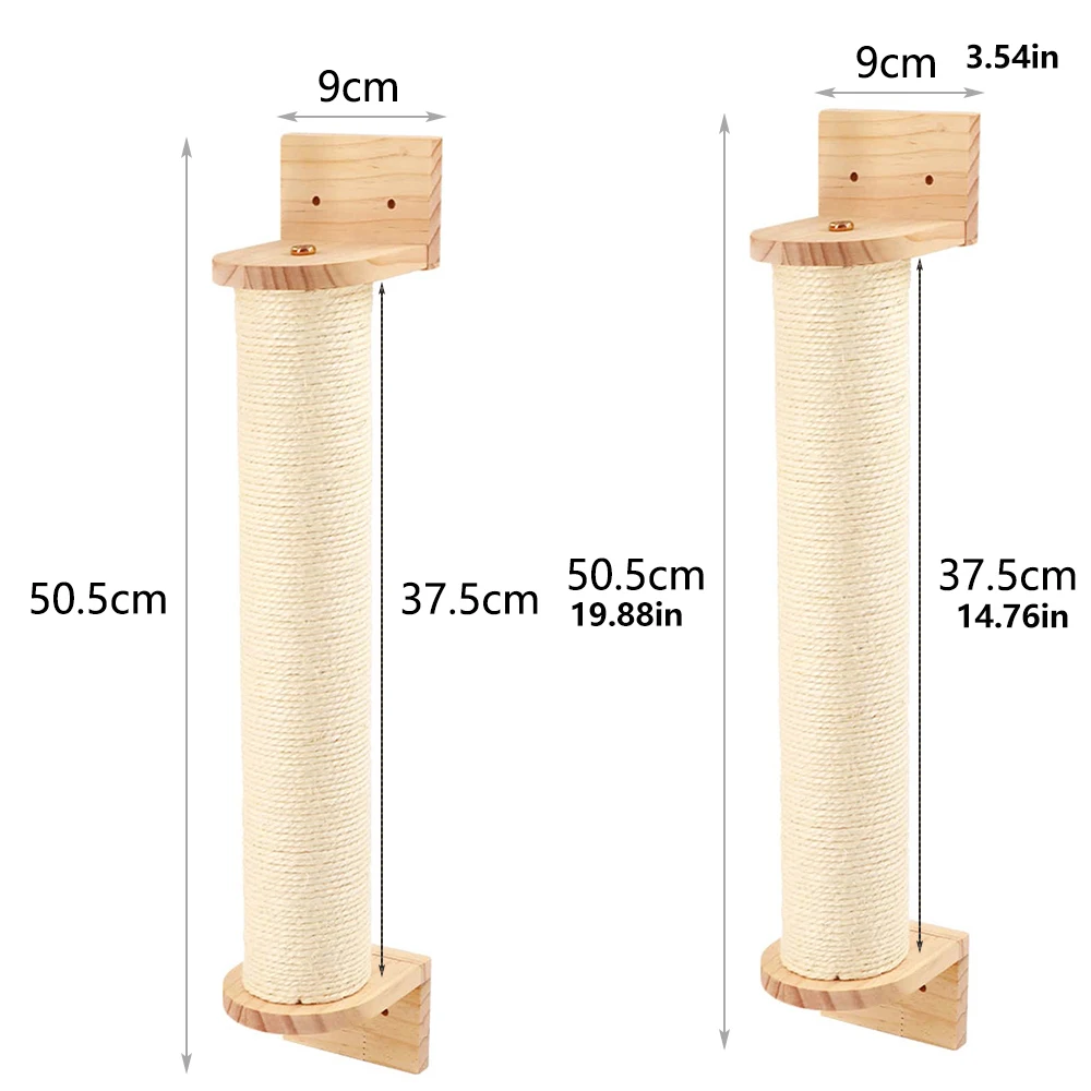 Katzen-Kratzbaum Wandkletterregale Hängematte Holz Sisal Katzenbaum Kratzturm für Hauskatzen Haustiermöbel und -betten – Detail 16