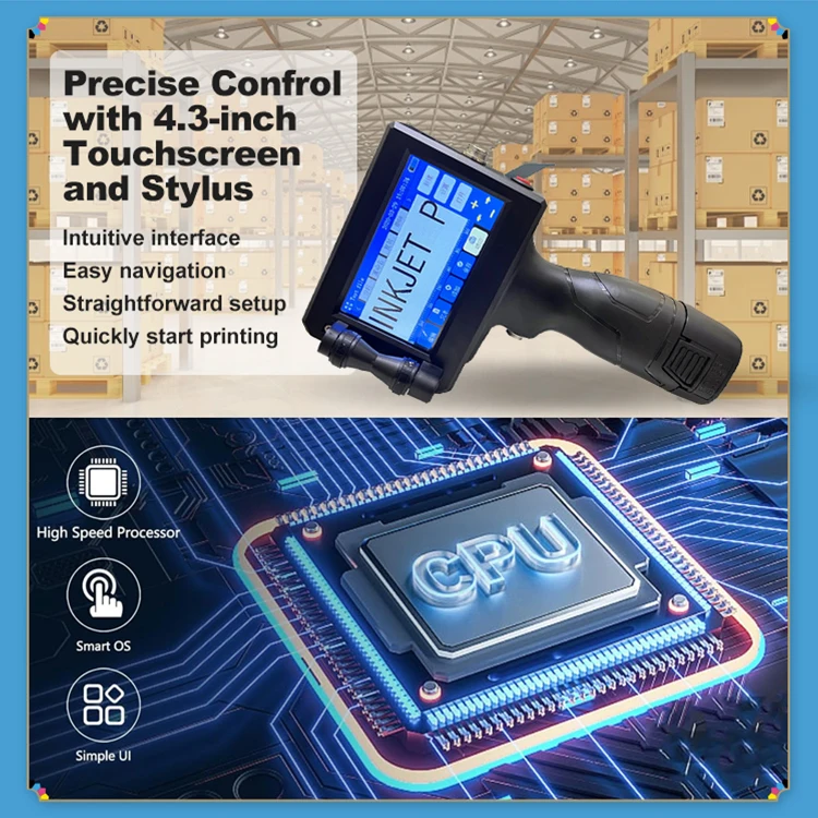 WISEPRINT Vin Code TIJ Karton Rubber Metaal Touchscreen HP-WP127 Handheld Intelligente USB Inkjet Printer Codering Machine Sleutel