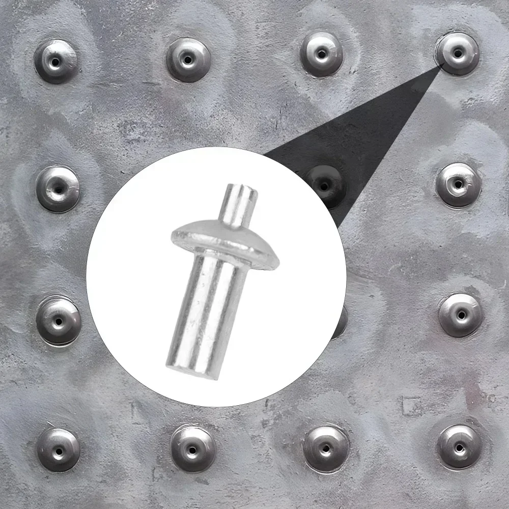 100/10Pcs Aluminum Alloy Expansion Rivets Hammer Drive Nails Round Head Piercing Knock Type Rivets Home Fasteners for Furniture