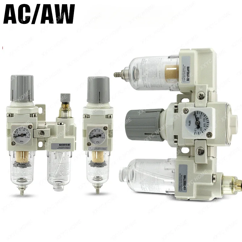 

Air compressor pneumatic two-piece oil-water separator AC2010 air source processor air pump filter gas pressure regulating valve