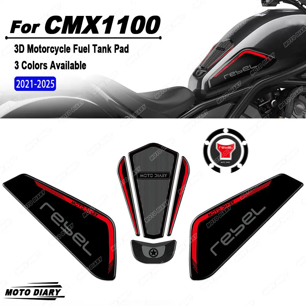 

3D полимерная наклейка на топливный бак мотоцикла, защитные наклейки для бензобака, водонепроницаемые для Rebel 1100 CMX 1100 2021-2025 2024