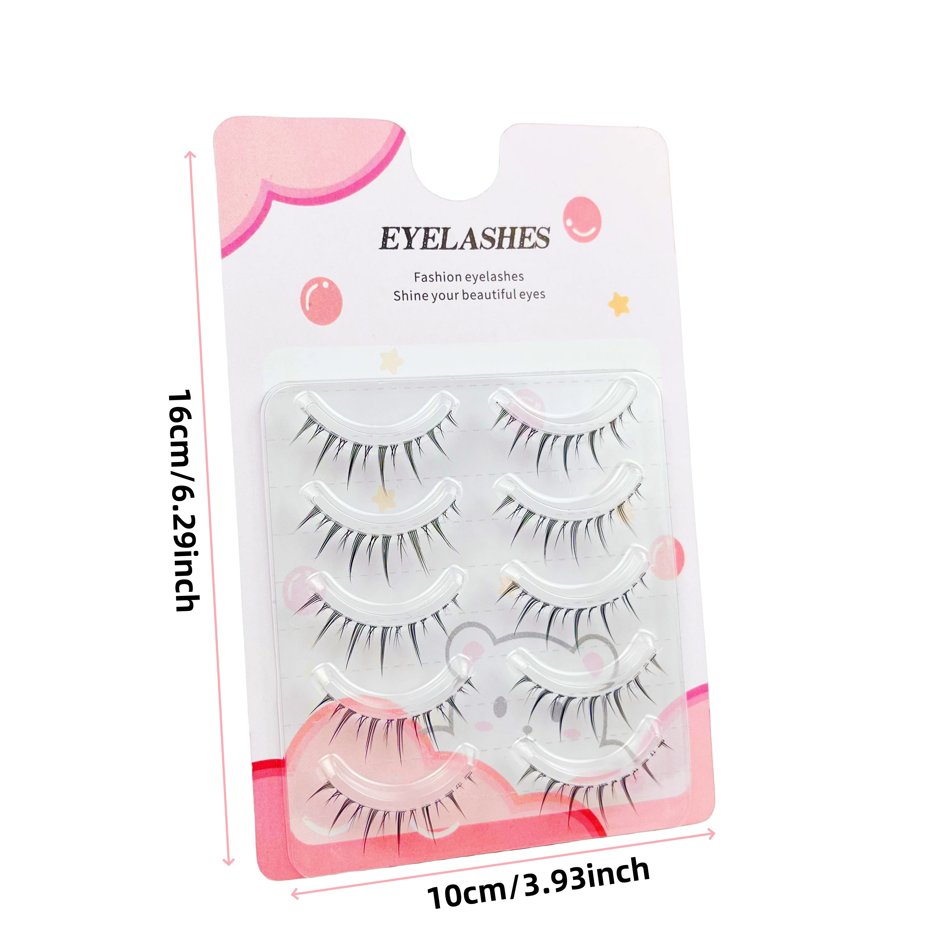 5 أزواج من الرموش الصناعية الممتدة - مظهر طبيعي، عين قطة مدببة، رموش صناعية على الطراز الكوري - خفيفة الوزن وقابلة لإعادة الاستخدام