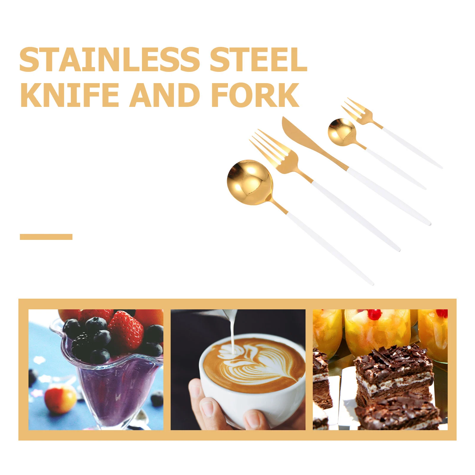 

Five Piece Steel Cutlery Set Spoon Stainless Steel Spoon Fork Knives Kit Kitchen Supplies Tableware Dining Utensils