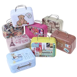 Fashion Metal Mini Suitcase for Dolls Miniature Toys Trunk Dollhouse Decoration