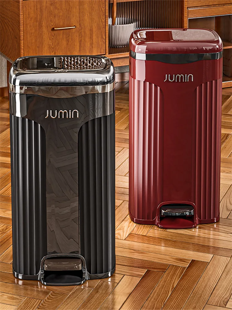 

Large Capaci Pedal Tra Can Home Use Kitchen Living Room Bedroom Tra Basket Silent Soft Close ABS Long Cylinder Bin