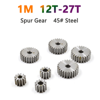 1pc Spur Gear 1M 12T-27T Metal Transmission Gear 45# Steel 1 Modulus 12 13 14 15 16 17 18 19 20 21 22 23 24 25 26 27 Teeth