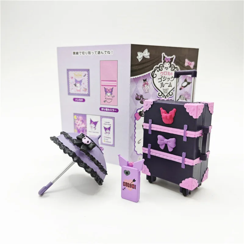 Sanrio Kuromi The Gothic Room Miniature Scene Blind Box Doll Cartoon Toy Model Ornaments Figures Children Christmas Gifts