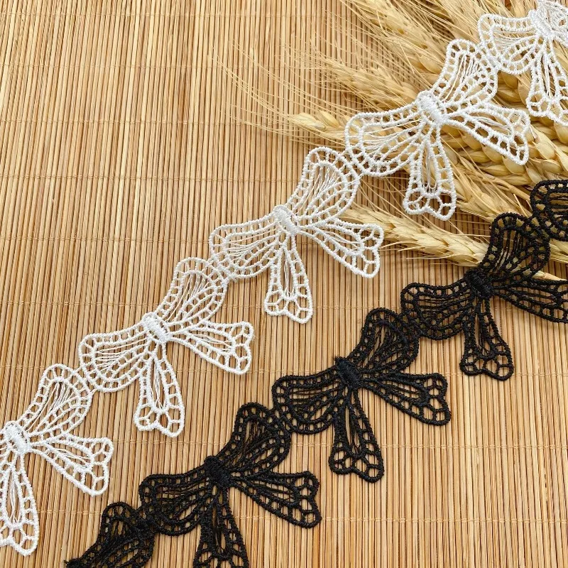 

15 Yards Embroidery Lace Spot Manufacturer Polyester Silk Bow Hollow Children's Clothing Decoration Accessories