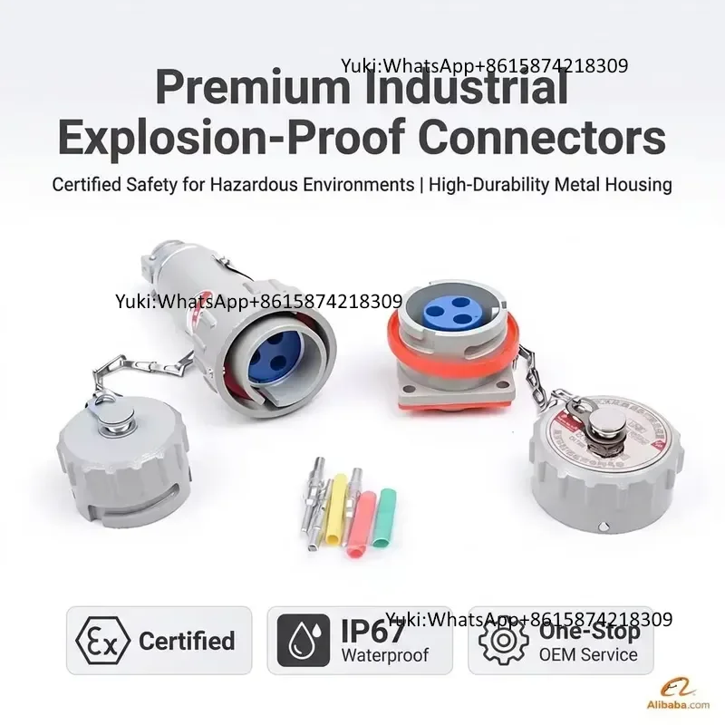 Ex-Certified Explosion-proof Spark-free Circular Aviation Connector 15A-400A 3 4 5 Pin for Heavy Duty Mining Oil Gas Power