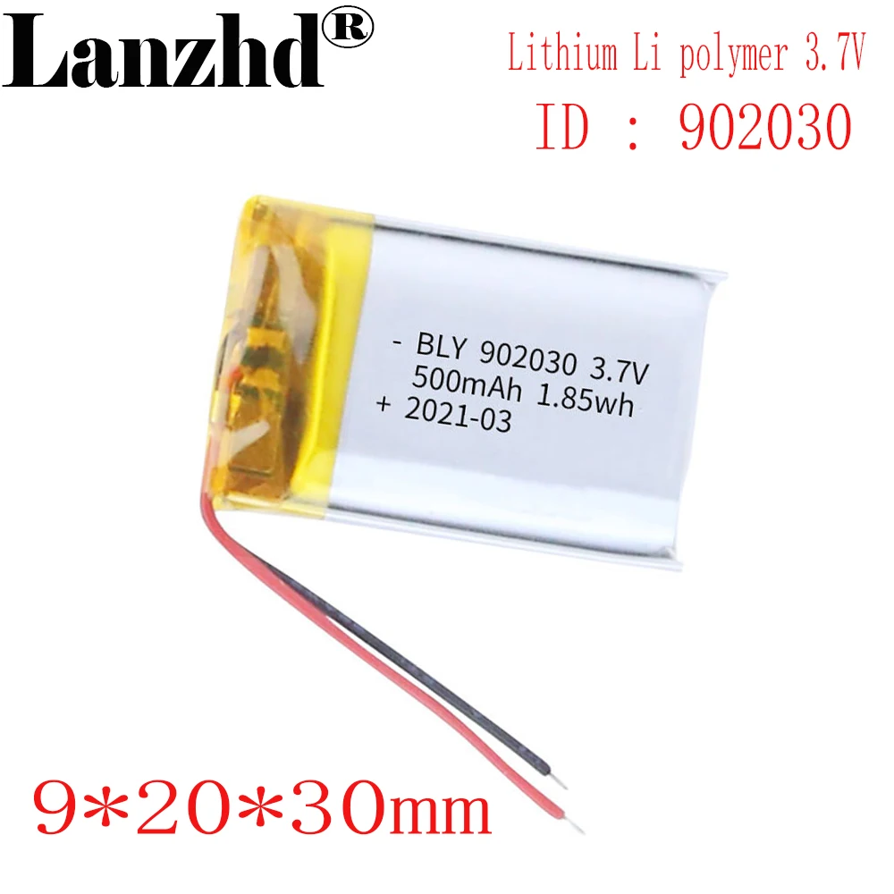 1-12PCS Lithium polymer battery 3.7V 500mAh rechargeable battery for Consumer electronics LED lights bluetooth speakers