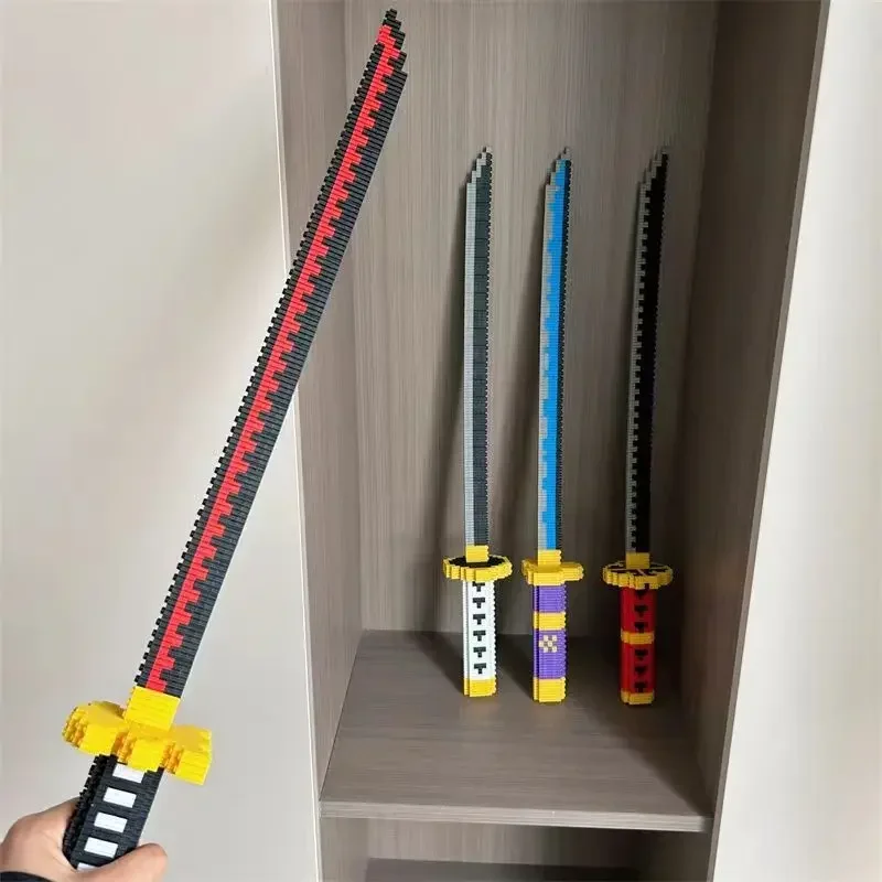 

Cartoon Sword Building Blocks Small Particles 3D Assembled Toys Boys' Gifts Living Room Decorations