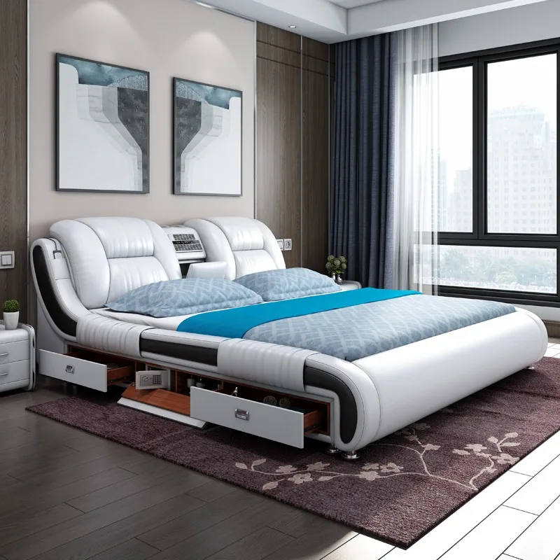 Frames Luxury Organizer Bed Waterproof Drawers Nightstands Adjustable Bed Frames Lounge Camas De Dormitorio Home Furniture