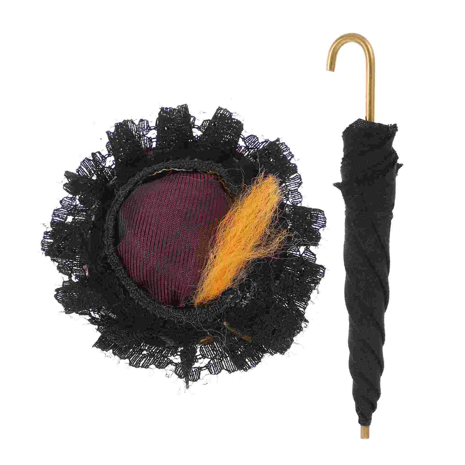 

Mini Umbrella Hat Ornament Miniature Cap Caps Delicate Umbrella: Cloth Micro Scene Travel