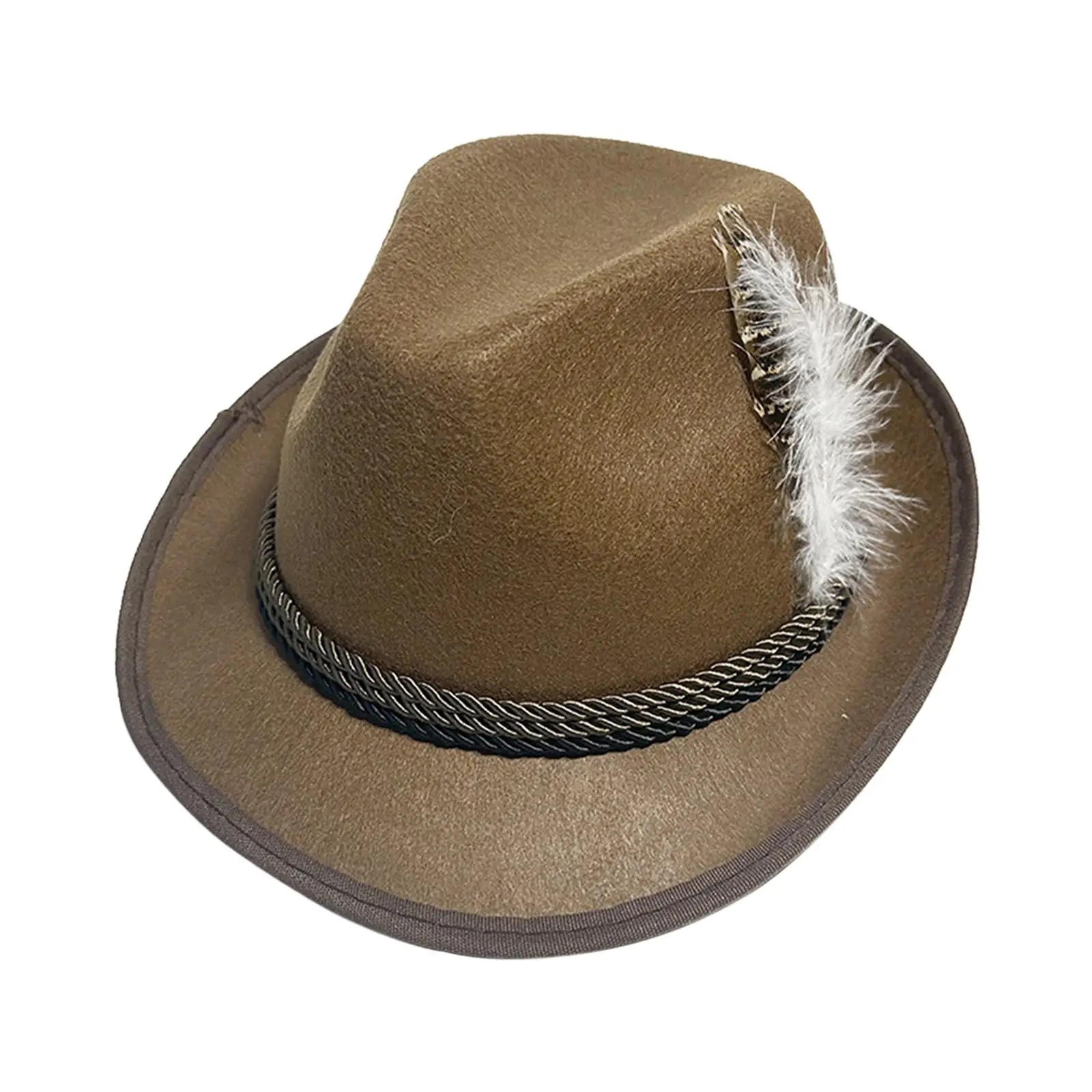 Sombrero de Fedora de Oktoberfest para hombre, sombrero de Jazz, Sombrero de Panamá Derby, sombreros de bombín rizados, disfraz de Halloween, gorra de Cosplay para eventos al aire libre, Alemán