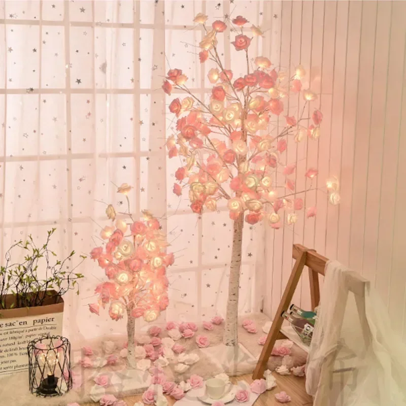 

Rose Light Tree for Romantic Decor Elegant Atmosphere Lantern Party Lighting Proposal Lamp Birthday Decoration Home or Events