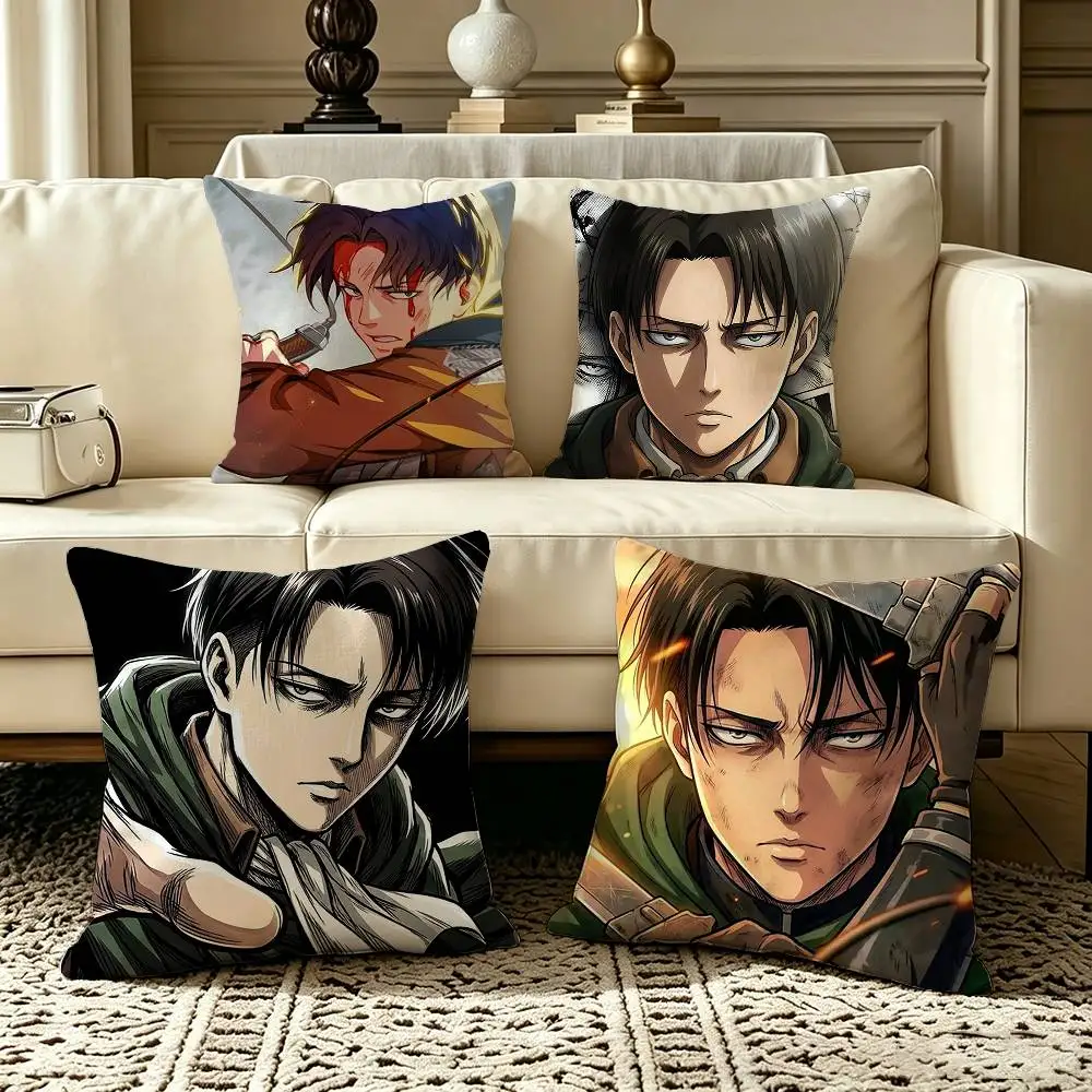Attack on Titan Levi Ackerman  Pillow Case Square Double-Sided Sofa Cushion Cover Bedroom Bedside Pillow