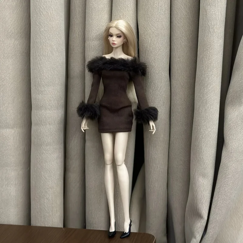 فستان طويل الأكمام + أحذية / 30 سنتيمتر ملابس دمية قميص قطيفة تنورة التمهيد/الزي الموضة ل 1/6 Xinyi FR ST blythe OB bb دمية