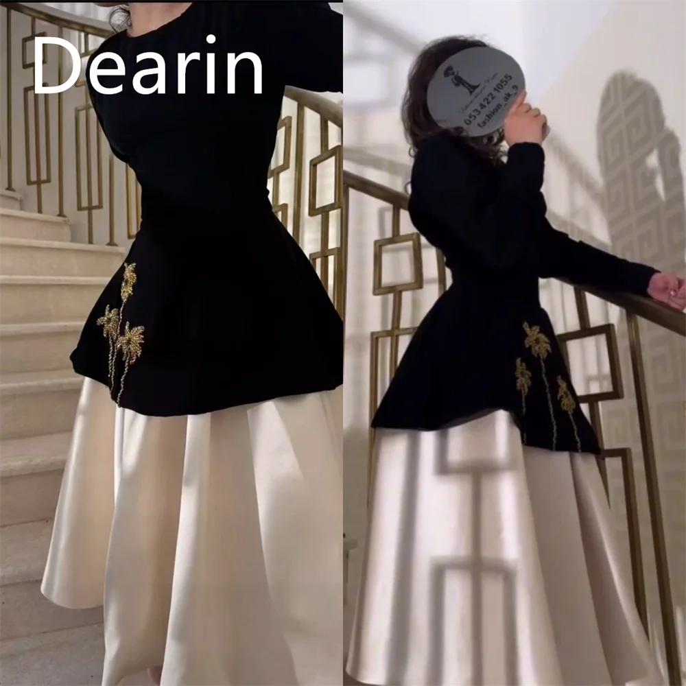 

Customized Evening Gown Dearin Scoop Neckline A-line Skirts Embroidery Bespoke Occasion Dresses Saudi Arabia Prom Formal Dress