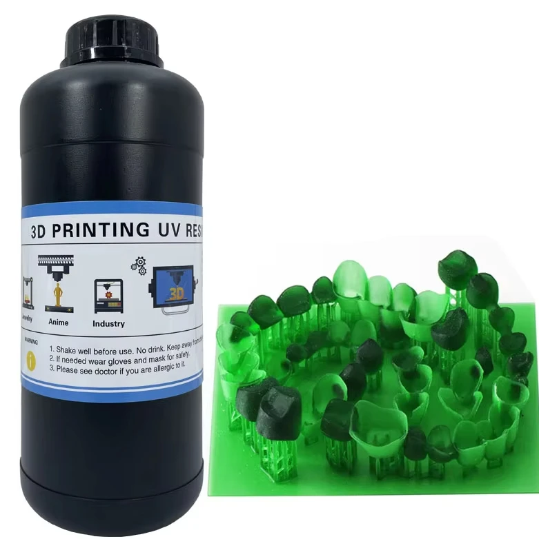 

Hotsale High Precision Ash-free 1000g Green Color Dentals Castings Resins 3D Printings Resins for LCD DLP Printer
