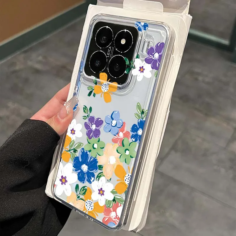 

Beautiful flower pattern Phone Case For Xiaomi 15 14 13 12 12S 12X 12T 11 11T Pro Lite TPU Transparent