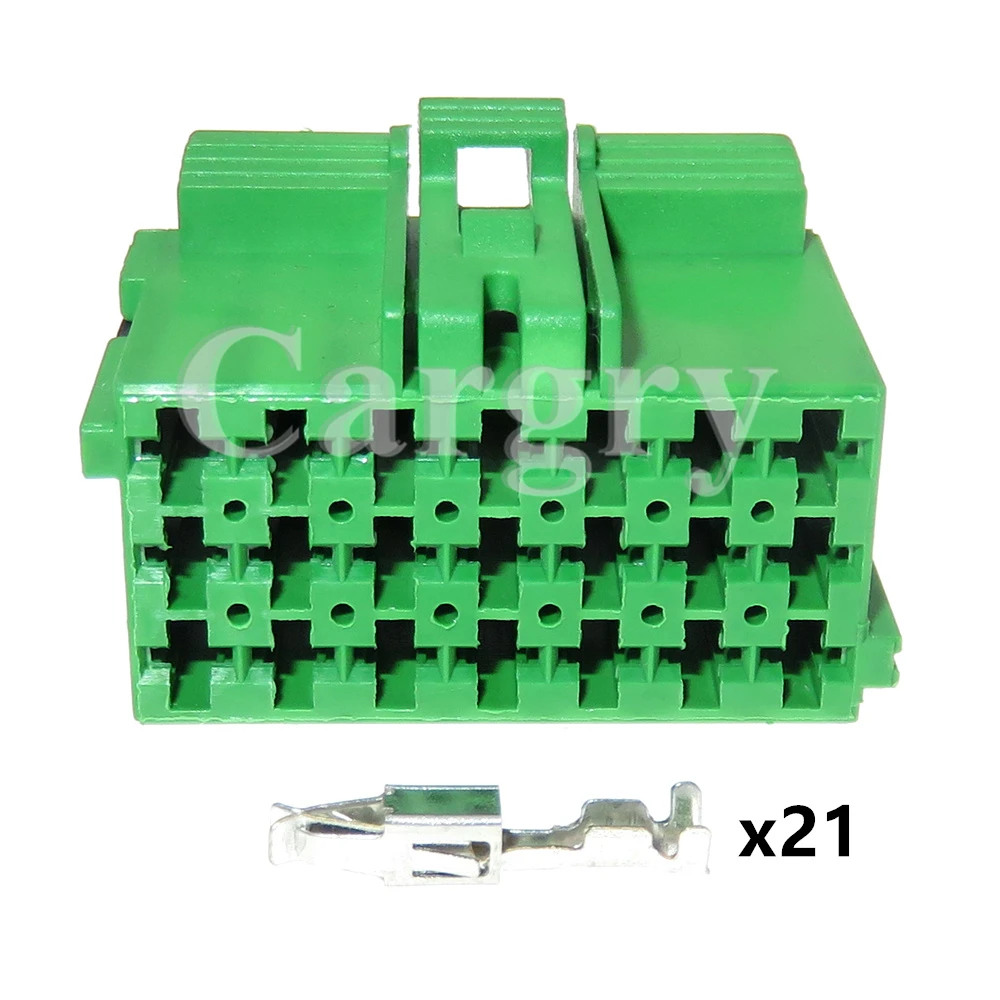 1 Set 21P Green Car Plastic Housing Unsealed Socket AC Assembly Auto Parts 1-967625-4 967635-1 Auto Cable Harness Plug