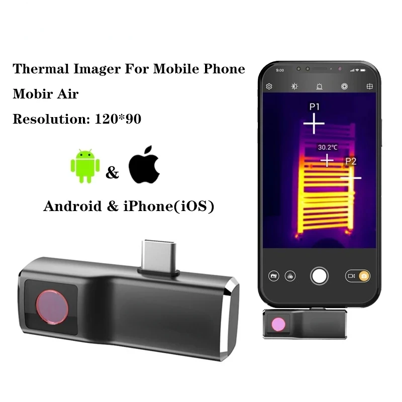 Mobir Air Thermal Imaging Camera for IPhone & Android Phone Infrared Thermal Imager Inspection Repair Thermographic Camera