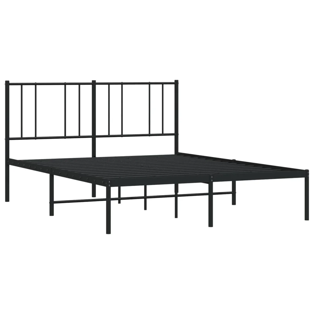Metall bett rahmen mit Kopfteil schwarz 140x190 cm stabil langlebig einfacher Bett rahmen für Schlafzimmer