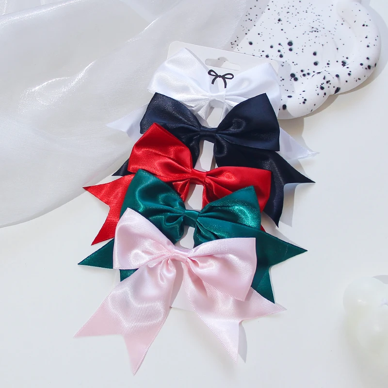 5 Pieces/set New Year Christmas Gift Girls Hair Bows Hair Clips New Hairpins Handmade Kids Hair Accessories