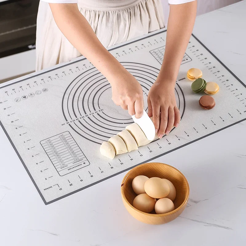 Silicone Baking Dough Rolling Mat Non-stick Kneading Pad with Scale Dumplings Pies Pizza Cooking Plate Kitchen Pastry Cake Tray