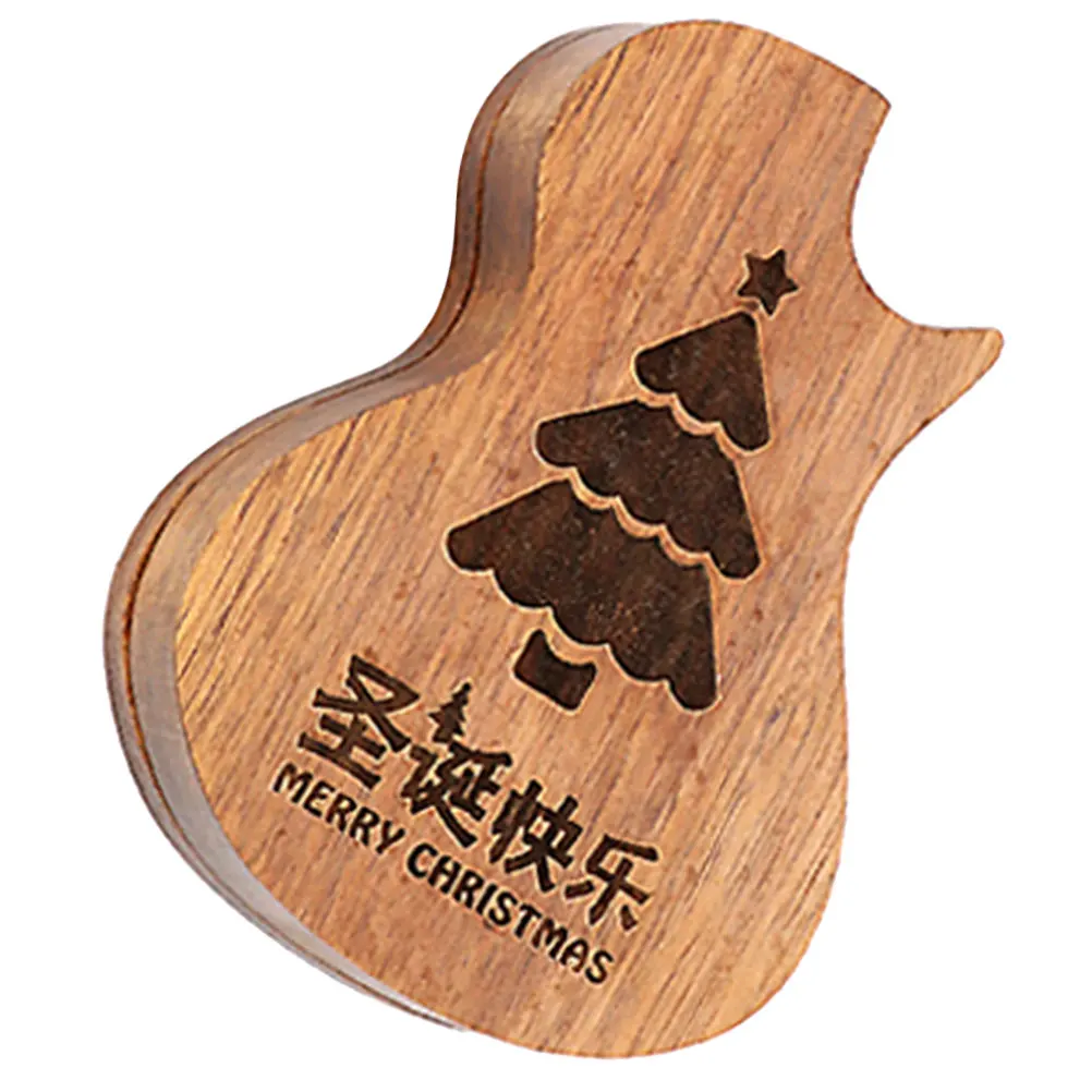 

Plectrum Guitar Picks Holder Wood Christmas Tree Organizer Storage Case