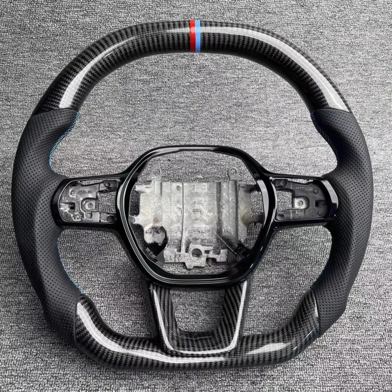 

High Peormance Sport Steering Wheel with Real Carbon Fiber Blue Leather CRV Custom Car Steering Wheel