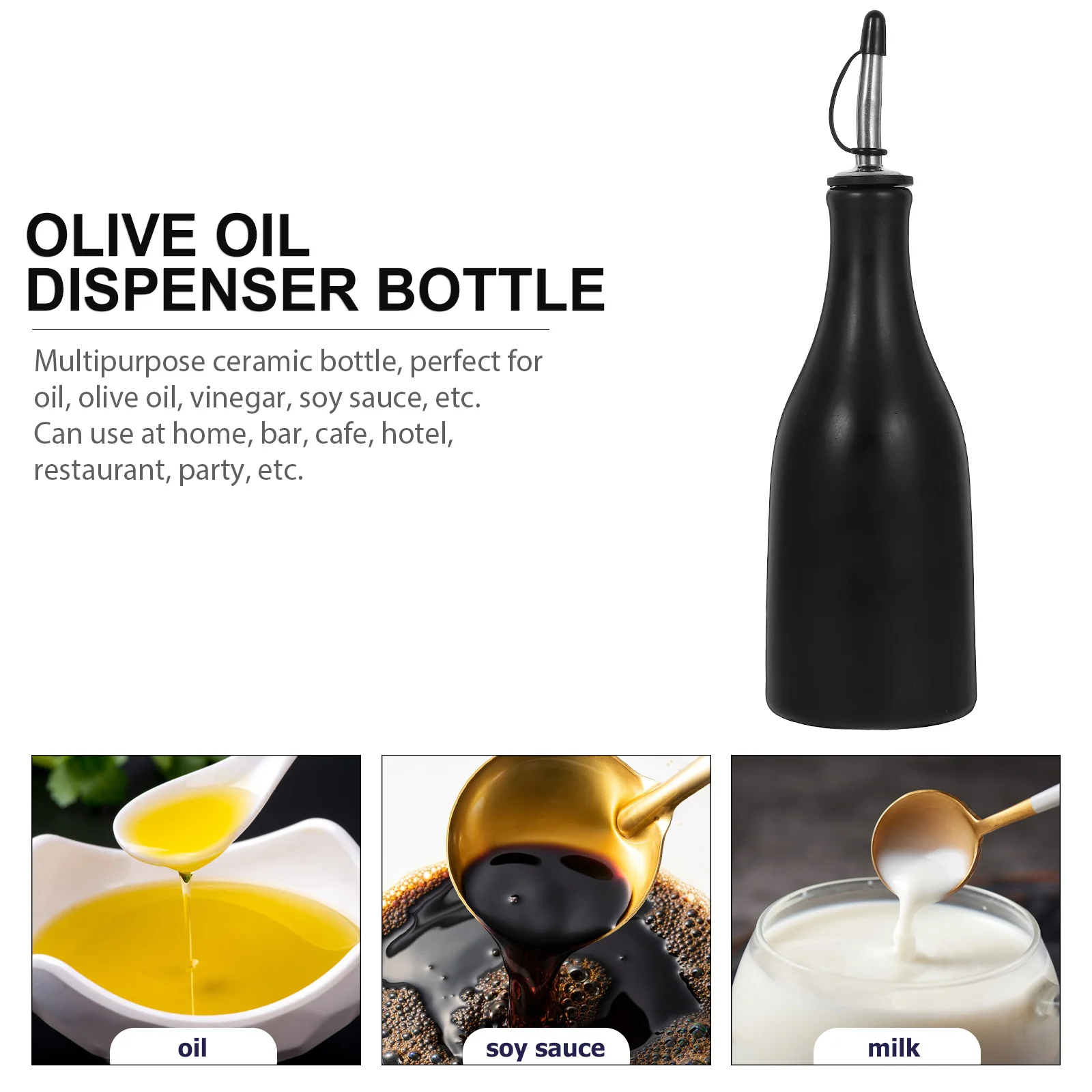 

Metal Oil Bottle Dispenser Leak-Proof Stainless Steel Vinegar Olive Oil Sauce Dispenser for Kitchen Small Condiment Bottle