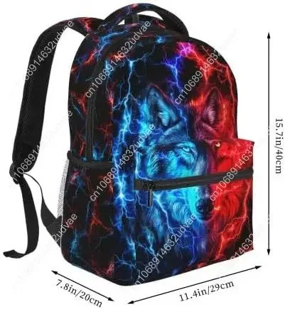Wolf School Backpack For Boys Abstract Wolf Boys Backpack For Kids Children Teens Elementary Middle School Boys Backpacks