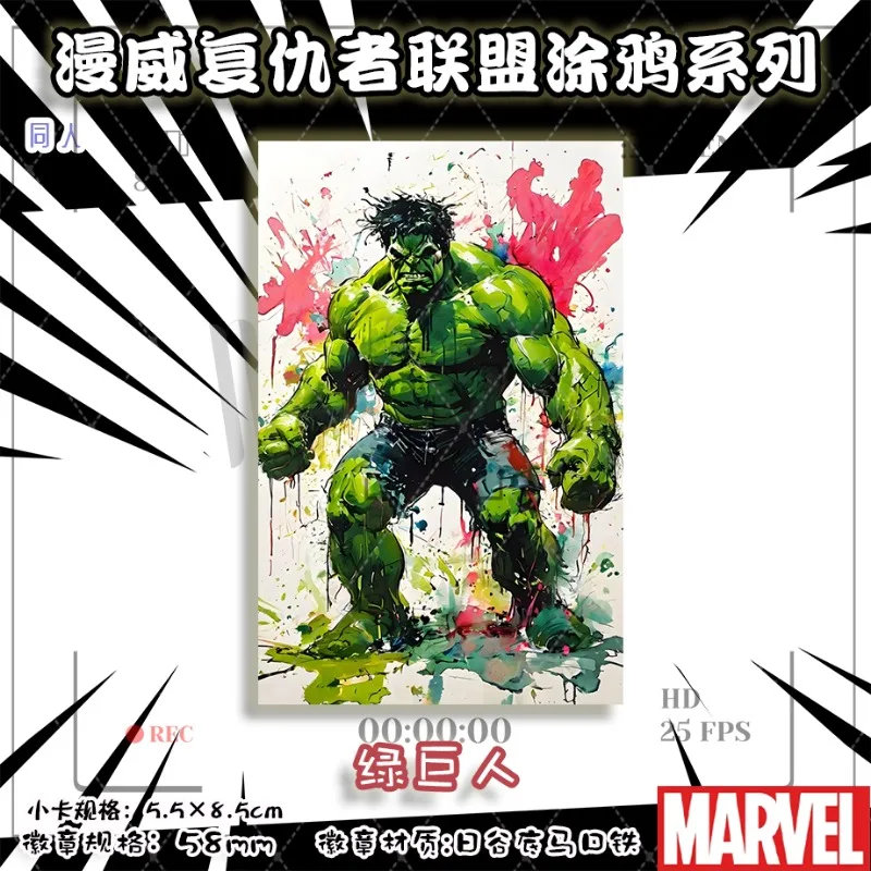 Marvel Animation Avengers Graffiti Series Fan Periferiche Distintivo Flash Card Hulk Black Widow Badge Accessori Regalo All'ingrosso