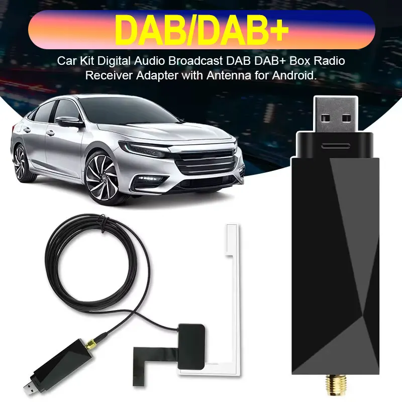 

DAB/DAB + Antenna with USB Adapter for Europe Android Car Radio Car DAB Box Digital Broadcast Radio GPS Stereo Receiver Player