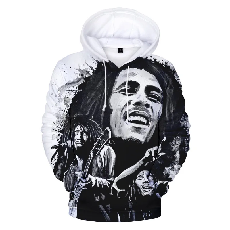 Newest Popular Bob Marley Reggae Rapper Hoodies 3D Print Men Women hooded Sweatshirts Rock Singer Hoodie Oversized Kids Clothing