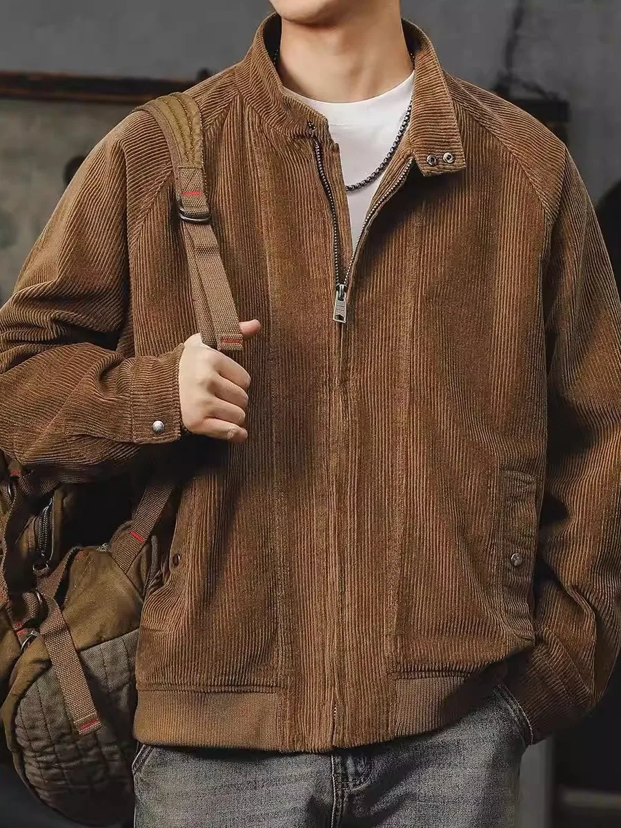 

Large Size Heavyweight Corduroy Men's Jaet American Sle Vintage Money Bag Spring Autumn New Faion Casual Loose Fit