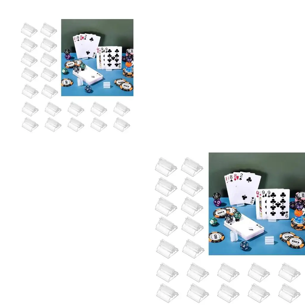  20x/Set Place Cards Holders Playing Card Holders Clear Sign Holders Business Card Holders Picture Stand Photo Holders